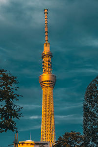 Low angle view of building against cloudy sky