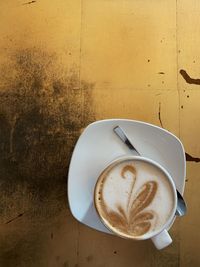 Coffee cup on table