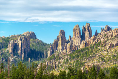 Panoramic view of cathedral spires