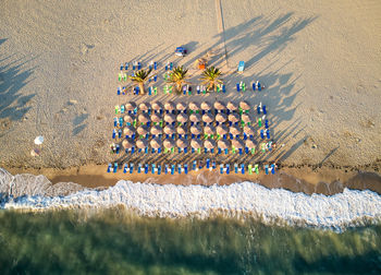 Panoramic view from beautiful greek beach.