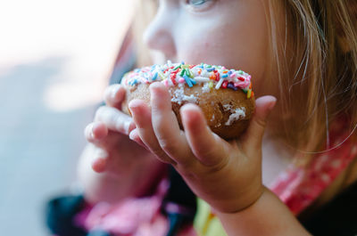 Close-up of girl holding ice cream