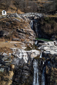 Scenic view of waterfall