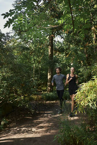 Couple jogging together