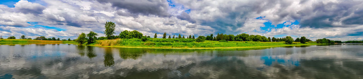 Panoramic view of lake against sky