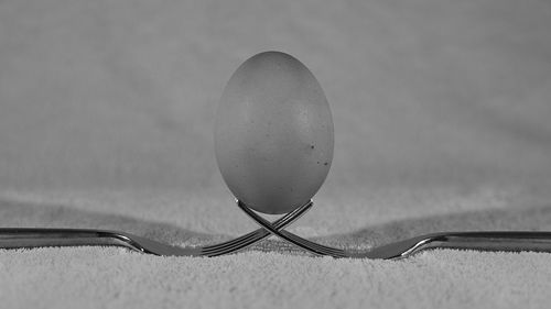 Close-up of egg on table