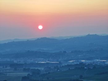 Scenic view of landscape against sky during sunset