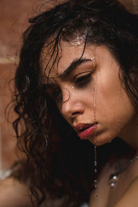 Close-up portrait of young woman