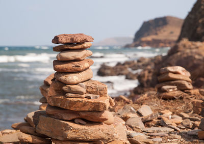 Stack of stones on beach