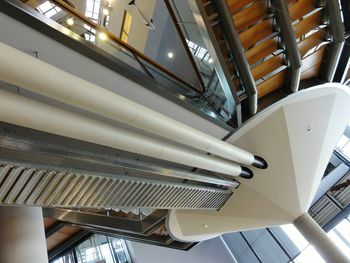 Low angle view of illuminated staircase in building