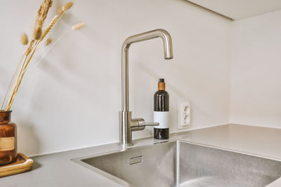 Close-up of sink in bathroom