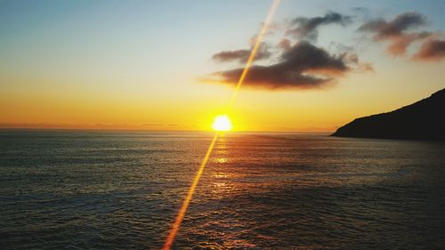 Scenic view of sunset over sea