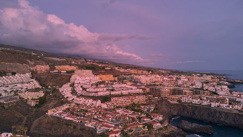 Atlantic ocean and los gigantes view from tenerife island spain at sunset