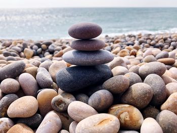 Stack of stones on beach