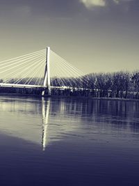 Bridge over river against sky