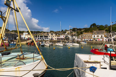 View of marina at harbor