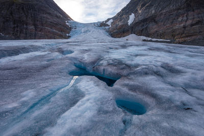 Scenic view of snowcapped mountains