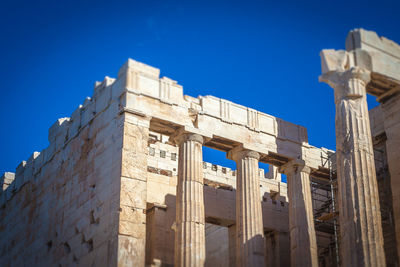 Detail of the propylaea in the acropolis of athens, greece