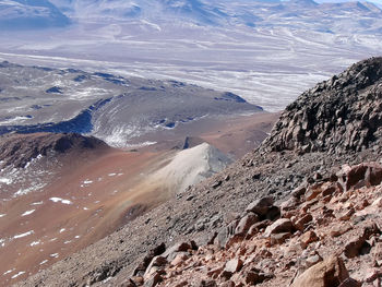 Aerial view of snowcapped mountains