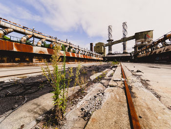 Railroad tracks against sky