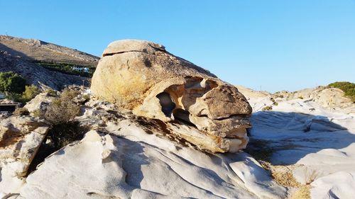 Close-up of rock formations in desert