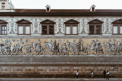 Group of people in front of building