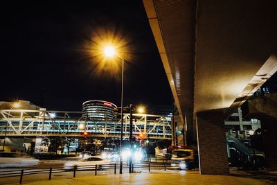 Illuminated city at night