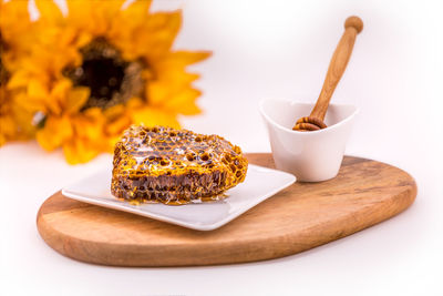 Close-up of breakfast on table