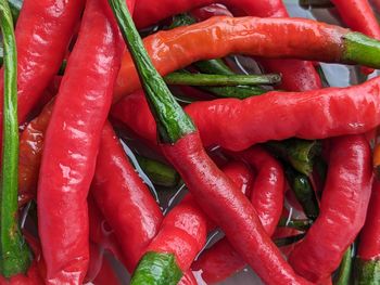 Full frame shot of red chili peppers