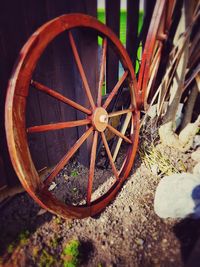 Close-up of rusty wheel