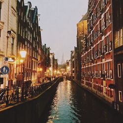 Canal passing through city