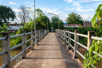 View of bridge against cloudy sky