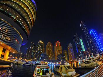 Illuminated city at night