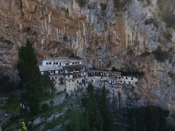 View of buildings in cave