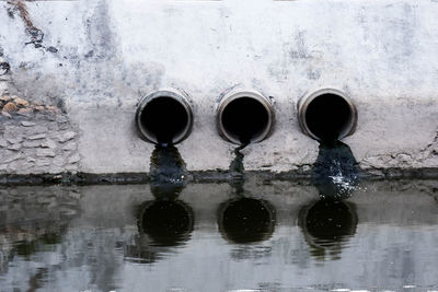 Water pipe on wall