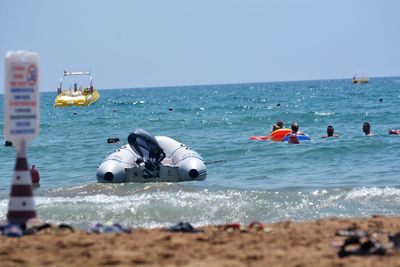 Man on boat in sea