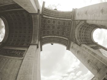Low angle view of eiffel tower