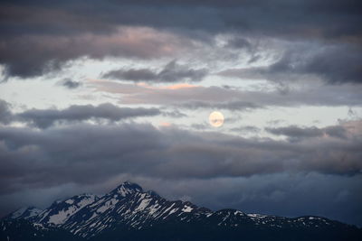 Moonscape over homer, alaska