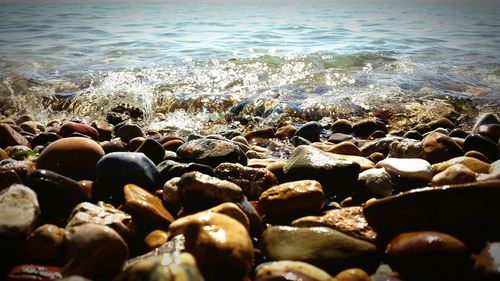 View of rocks on beach