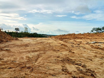 Scenic view of desert against sky