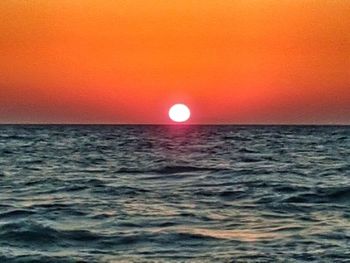 Scenic view of sea during sunset