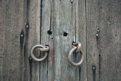 Close-up of old wooden door