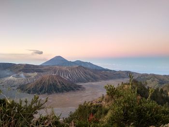 View of volcanic mountain