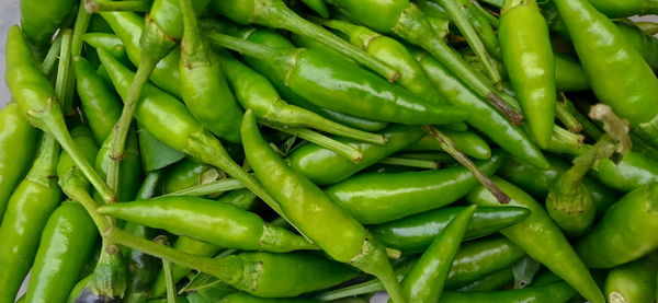 Full frame shot of green chili