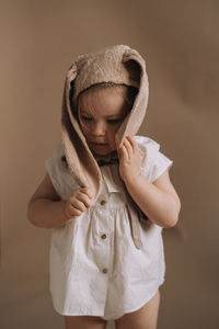 Close-up of girl looking at camera