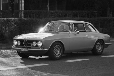 Vintage car on road