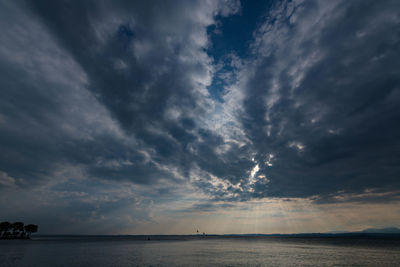 Scenic view of sea against sky at sunset