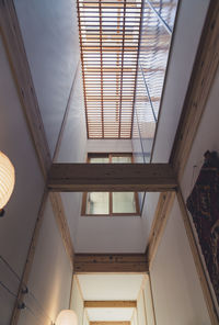 Low angle view of skylight in building