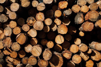 Full frame shot of logs