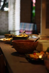 Close-up of food on table