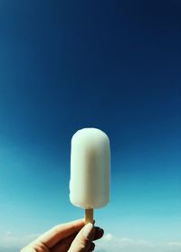Ice cream on the blue background 
